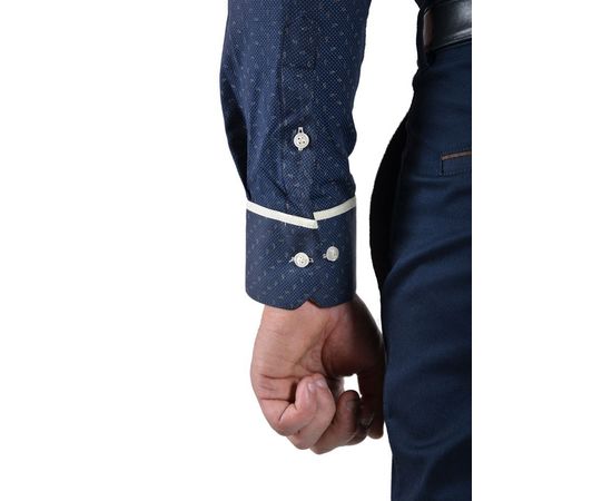 Рубашка VELS 20572/8 отд., пр., Размер: L, Цвет: т.син. с песочн. рисун., фото 5 | Интернет-магазин Vels