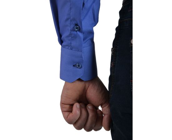 Сорочка VELS 233 класична з вставкою, довгий рукав, Розмір: M, Колір: электрик, фото 7 | Інтернет-магазин Vels