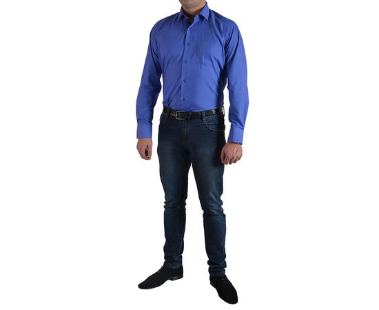 Сорочка VELS 233 класична з вставкою, довгий рукав, Розмір: M, Колір: электрик, фото 3 | Інтернет-магазин Vels