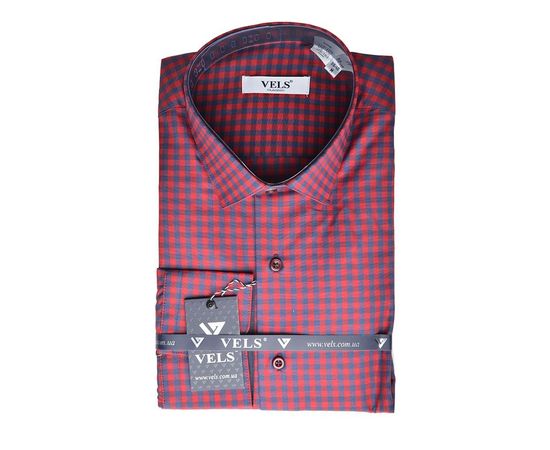 Рубашка VELS 9356/1 кл. отд., Размер: M/176-182, Цвет: красно-синяя клетка | Интернет-магазин Vels