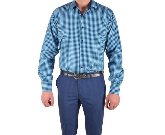 Рубашка VELS 9356/7 кл. отд., Размер: L/182-188, Цвет: сине-голубая клетка, фото 2 | Интернет-магазин Vels