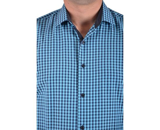 Рубашка VELS 9356/7 кл. отд., Размер: L/182-188, Цвет: сине-голубая клетка, фото 3 | Интернет-магазин Vels