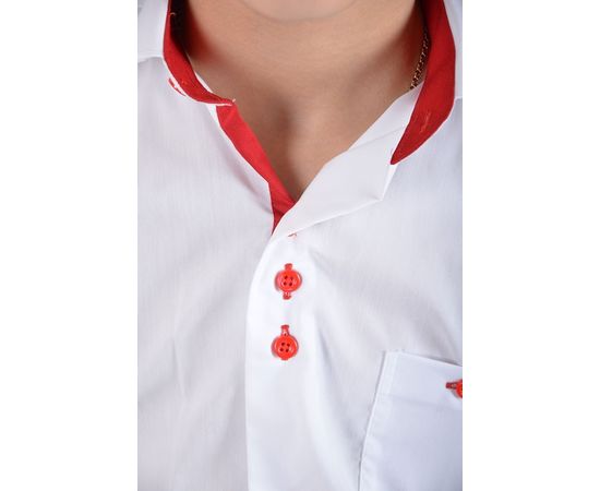 Рубашка VELS 1 красн.отд. дет., Размер: 5, Цвет: белый с красной отд., фото 5 | Интернет-магазин Vels
