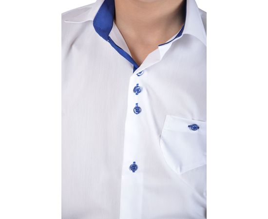 Рубашка VELS 1 син.отд. дет., Размер: 8, Цвет: белый с отд. синей, фото 5 | Интернет-магазин Vels