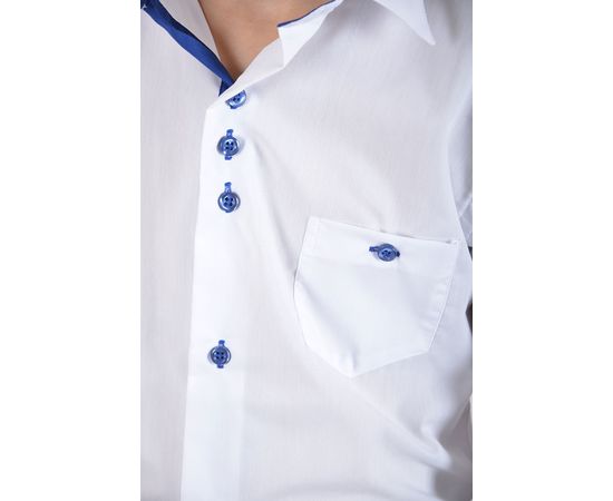 Рубашка VELS 1 син.отд. дет., Размер: 8, Цвет: белый с отд. синей, фото 6 | Интернет-магазин Vels