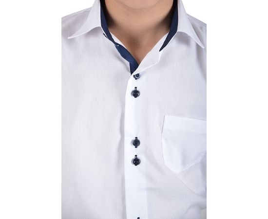 Сорочка дитяча VELS 1 з темно-синьою вставкою, короткий рукав, Розмір: 6, Колір: белая с т.синим, фото 5 | Інтернет-магазин Vels