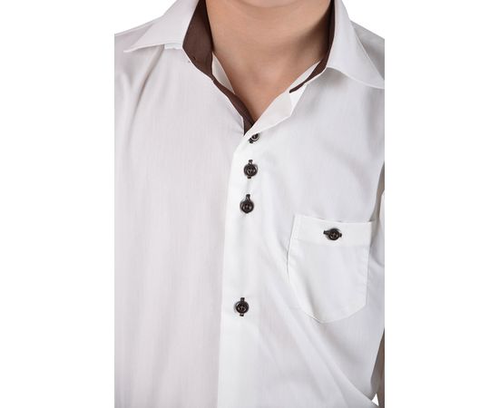 Рубашка VELS 215 кор.отд. дет., Размер: 1, Цвет: айвори с корич. отд., фото 5 | Интернет-магазин Vels