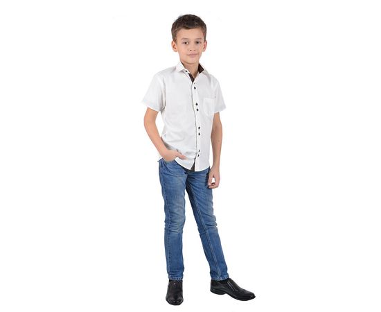 Сорочка дитяча VELS 215 з вставкою, короткий рукав, Розмір: 1, Колір: айвори с корич. отд., фото 4 | Інтернет-магазин Vels