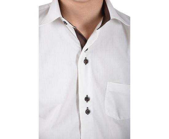 Сорочка дитяча VELS 215 з вставкою, короткий рукав, Розмір: 1, Колір: айвори с корич. отд., фото 5 | Інтернет-магазин Vels