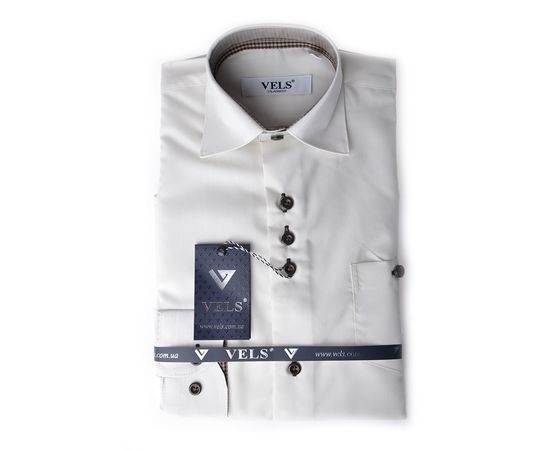 Рубашка VELS 215 отд.кл. дет., Размер: 4, Цвет: айвори с отд. клет. | Интернет-магазин Vels
