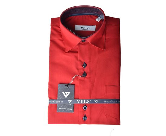 Рубашка детская VELS 31 отд. т.син. к/р, Размер: 8, Цвет: красный с т.син. отд. | Интернет-магазин Vels