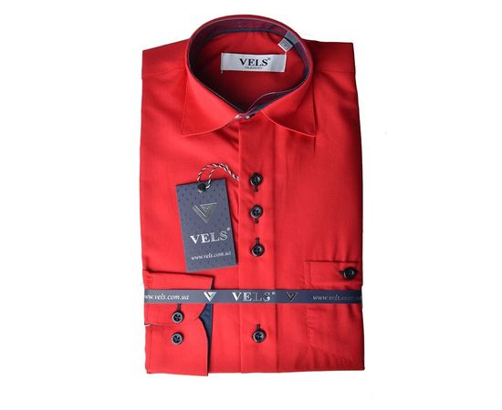 Рубашка VELS 31 т.син отд. дет., Размер: 6, Цвет: красный с т.син. отд. | Интернет-магазин Vels