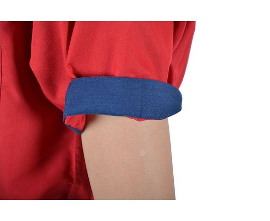 Сорочка дитяча VELS 31 з темно-синьою вставкою короткий рукав, Розмір: 1, Колір: красный с т.син. отд., фото 6 | Інтернет-магазин Vels