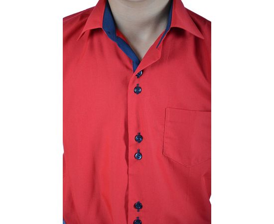 Сорочка дитяча VELS 31 з темно-синьою вставкою короткий рукав, Розмір: 1, Колір: красный с т.син. отд., фото 4 | Інтернет-магазин Vels