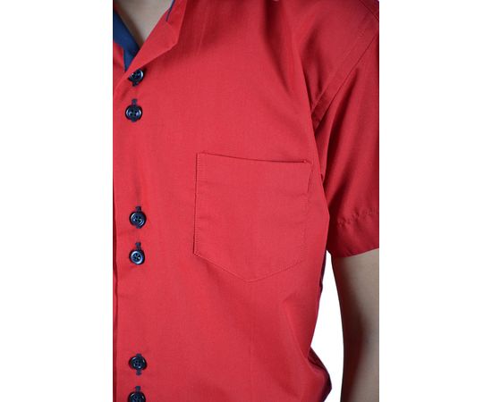 Сорочка дитяча VELS 31 з темно-синьою вставкою короткий рукав, Розмір: 1, Колір: красный с т.син. отд., фото 5 | Інтернет-магазин Vels