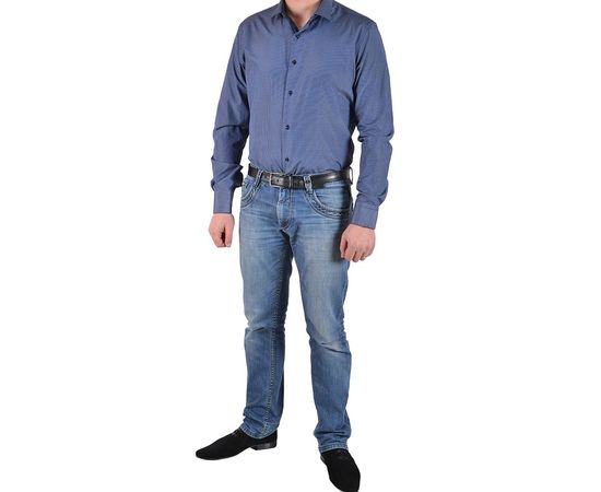 Рубашка VELS 442/2 пр., Размер: S/182-188, Цвет: синяя клетка, фото 4 | Интернет-магазин Vels