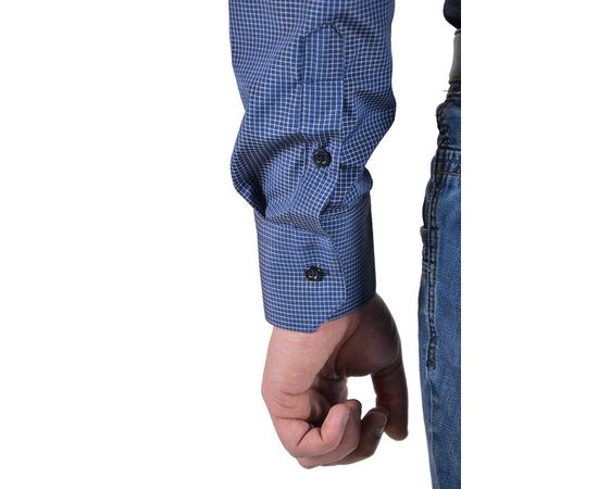 Рубашка VELS 442/2 пр., Размер: S/182-188, Цвет: синяя клетка, фото 6 | Интернет-магазин Vels