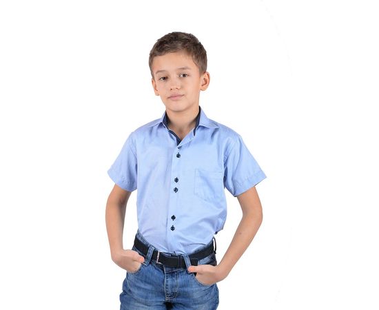 Рубашка детская VELS 9008/4 отд.к/р, Размер: 6, Цвет: голубая; рисунок, фото 2 | Интернет-магазин Vels