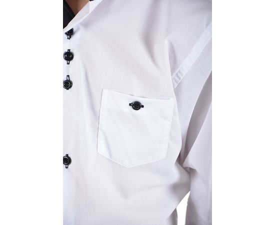 Рубашка VELS 1 чёрн.отд. дет., Размер: 7, Цвет: белая с чёрной отд., фото 6 | Интернет-магазин Vels