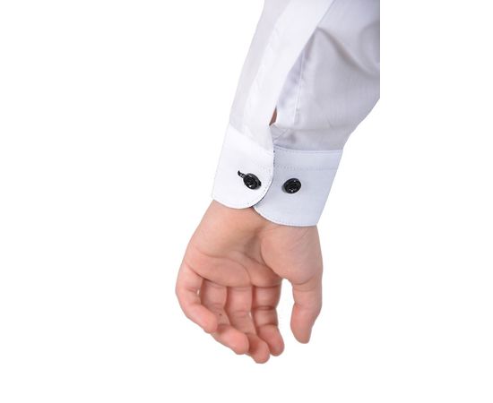 Рубашка VELS 1 чёрн.отд. дет., Размер: 7, Цвет: белая с чёрной отд., фото 8 | Интернет-магазин Vels