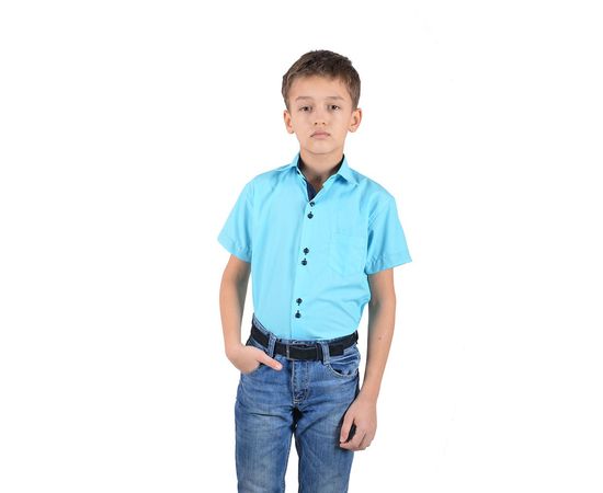 Сорочка дитяча VELS 192  з вставкою, короткий рукав, Розмір: 6, Колір: бирюза, фото 2 | Інтернет-магазин Vels