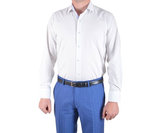 Сорочка VELS 215 класична з блакитною обробкою, Розмір: S, Колір: айвори с бледн.голуб.отд., фото 2 | Інтернет-магазин Vels