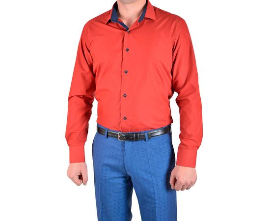 Рубашка VELS 23202 пр. отд., Размер: S, Цвет: терракот т.син. отд., фото 2 | Интернет-магазин Vels