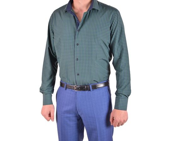 Рубашка VELS 9356/5 пр., Размер: M, Цвет: зелёная клетка, фото 2 | Интернет-магазин Vels