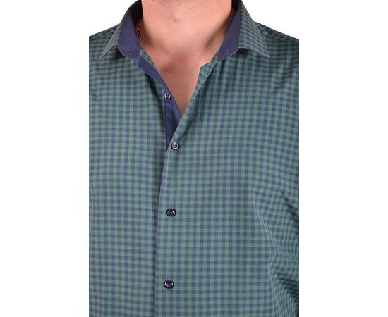 Рубашка VELS 9356/5 пр., Размер: M, Цвет: зелёная клетка, фото 4 | Интернет-магазин Vels