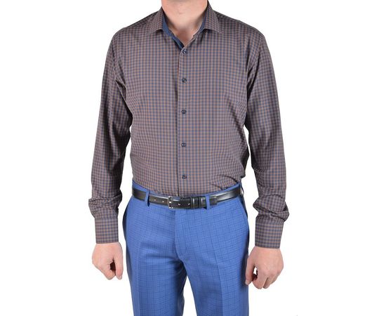 Рубашка VELS 9356/6 пр., Размер: L, Цвет: коричневая клетка, фото 2 | Интернет-магазин Vels