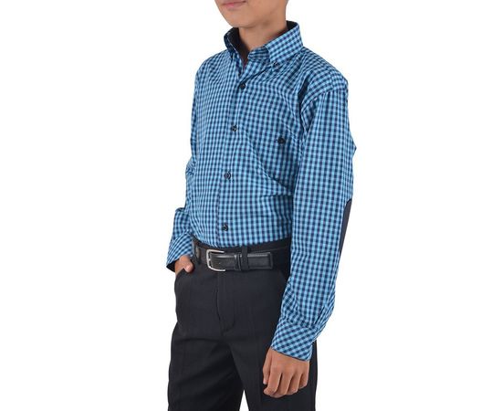 Рубашка VELS 9356/7 дет.налокот., Размер: 1, Цвет: сине-голубая клетка, фото 2 | Интернет-магазин Vels