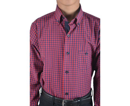 Рубашка VELS 9356/1 дет.налокот., Размер: 4, Цвет: красно-синяя клетка, фото 5 | Интернет-магазин Vels