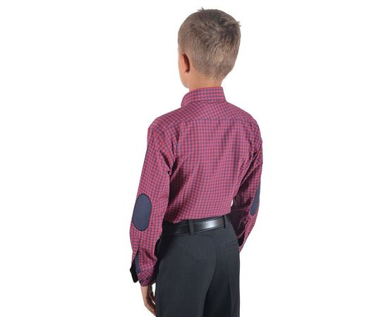 Рубашка VELS 9356/1 дет.налокот., Размер: 4, Цвет: красно-синяя клетка, фото 3 | Интернет-магазин Vels