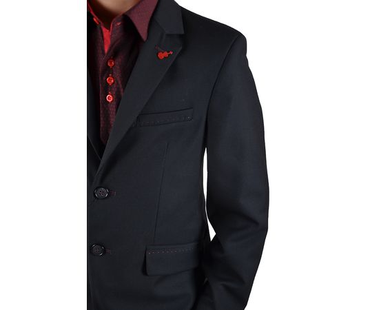 Костюм шкільний на хлопчика VELS 7382/1 (36-40) PD26/1 (B) BD3-2, Розмір: 134-72-66, Колір: чёрный, фото 3 | Інтернет-магазин Vels