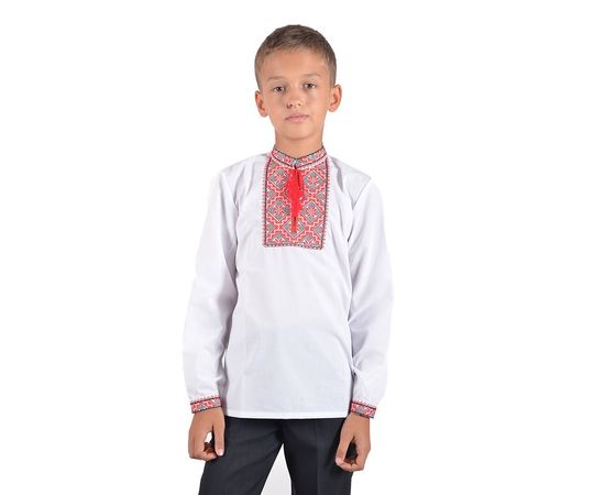 Вишиванка VELS 2006 бавовняна. 04, Розмір: 116/6, Колір: белая с красн. вышив., фото 4 | Інтернет-магазин Vels
