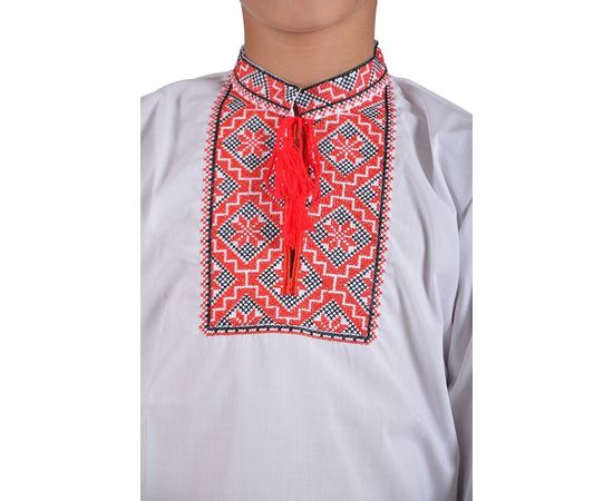 Вишиванка VELS 2006 бавовняна 06, Розмір: 134/9, Колір: белая с красн. вышив., фото 2 | Інтернет-магазин Vels
