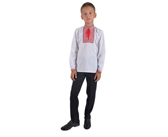 Вишиванка VELS 2006 бавовняна 06, Розмір: 134/9, Колір: белая с красн. вышив., фото 3 | Інтернет-магазин Vels