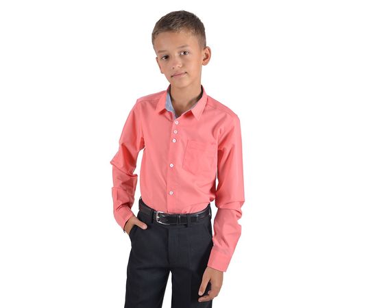 Рубашка VELS отд.дет. (5-6-7-8) 3338 (154), Размер: 110/5, Цвет: персик с отд.т.син. клетка, фото 2 | Интернет-магазин Vels