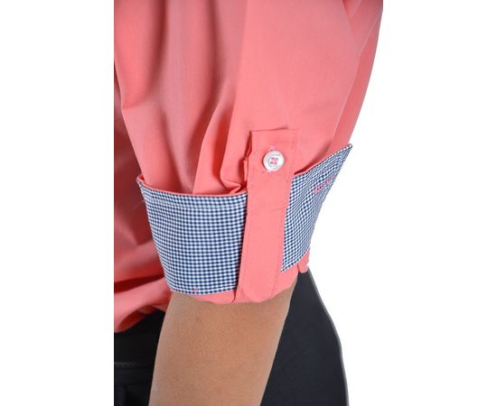 Рубашка VELS отд.дет. (9-10-12-14)3339 (154), Размер: 134/9, Цвет: персик с отд.т.син. клетка, фото 5 | Интернет-магазин Vels