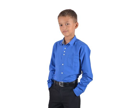 Рубашка VELS отд.дет. (5-6-7-8) 3338 (232), Размер: 110/5, Цвет: синяя с отд.т.син. клетка, фото 2 | Интернет-магазин Vels