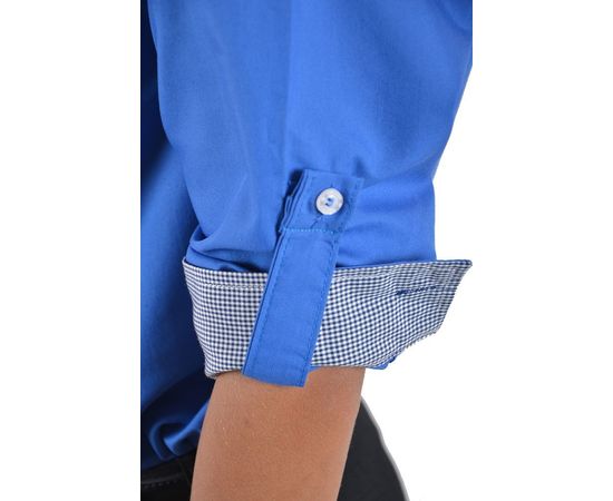 Рубашка VELS отд.дет. (5-6-7-8) 3338 (232), Размер: 110/5, Цвет: синяя с отд.т.син. клетка, фото 5 | Интернет-магазин Vels