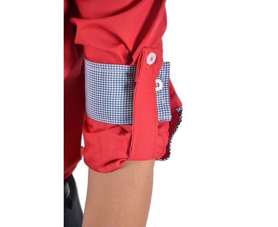 Рубашка VELS отд.дет. (5-6-7-8) 3338 (31), Размер: 110/5, Цвет: красный с отд.т.син.клет., фото 5 | Интернет-магазин Vels