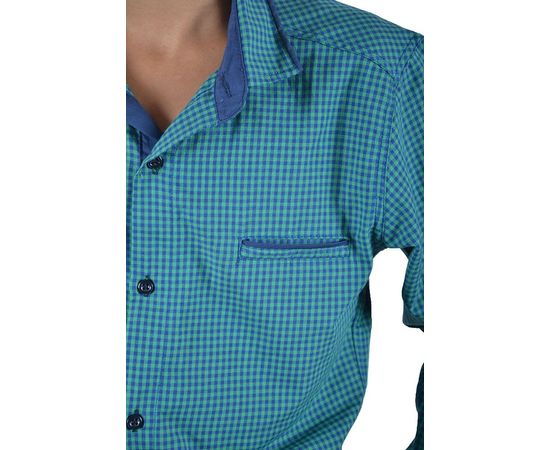 Рубашка VELS отв.дет. (5-6-7-8) 2922 (01), Размер: 110/5, Цвет: зелёная клетка, фото 4 | Интернет-магазин Vels