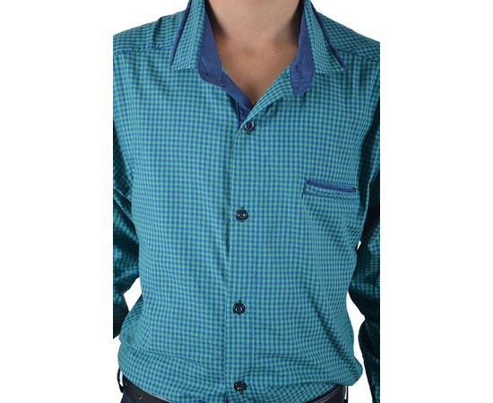 Рубашка VELS отв.дет. (5-6-7-8) 2922 (01), Размер: 110/5, Цвет: зелёная клетка, фото 5 | Интернет-магазин Vels