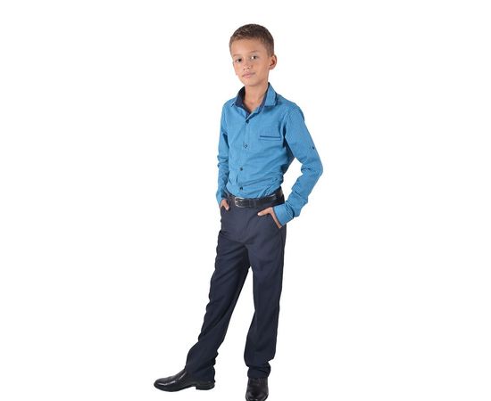 Рубашка VELS отв.дет. (5-6-7-8) 2922 (03), Размер: 110/5, Цвет: бирюза клетка, фото 2 | Интернет-магазин Vels