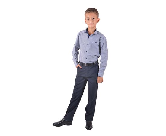 Рубашка VELS отв.дет. (5-6-7-8) 2922 (04), Размер: 110/5, Цвет: белая в син. клет., фото 2 | Интернет-магазин Vels