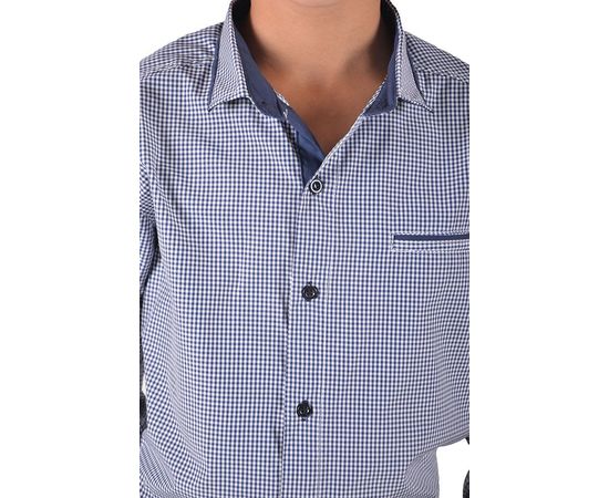 Рубашка VELS отв.дет. (5-6-7-8) 2922 (04), Размер: 110/5, Цвет: белая в син. клет., фото 4 | Интернет-магазин Vels