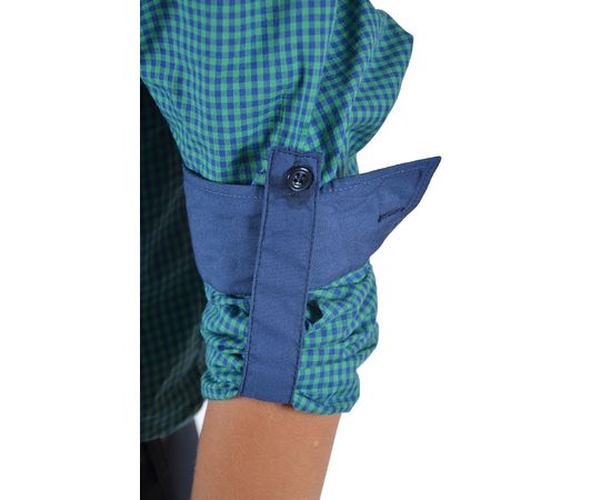 Рубашка VELS отв.дет. (9-10-12-14) 2923 (01), Размер: 164/14, Цвет: зелёная клетка, фото 6 | Интернет-магазин Vels