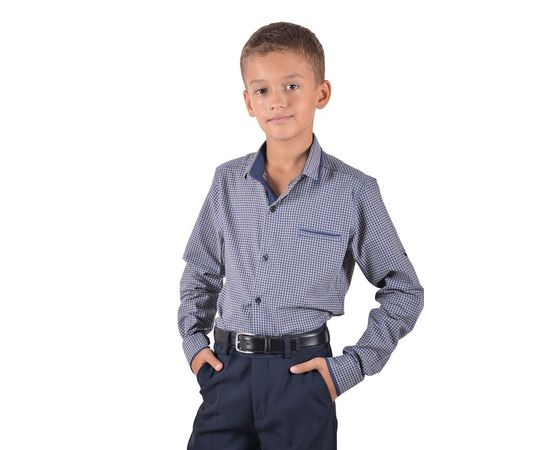 Рубашка VELS отв.дет. (5-6-7-8) 2922 (02), Размер: 110/5, Цвет: светло-коричневый клетка, фото 3 | Интернет-магазин Vels