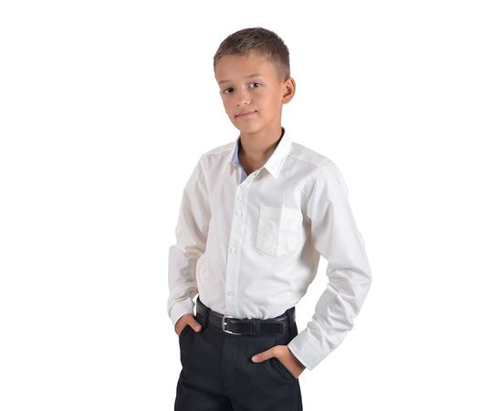 Рубашка VELS отд.дет. (5-6-7-8) 3338 (215), Размер: 110/5, Цвет: айвори с отд.т.син.клет., фото 2 | Интернет-магазин Vels